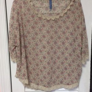 Free People Floral Sheer Blouse size XS